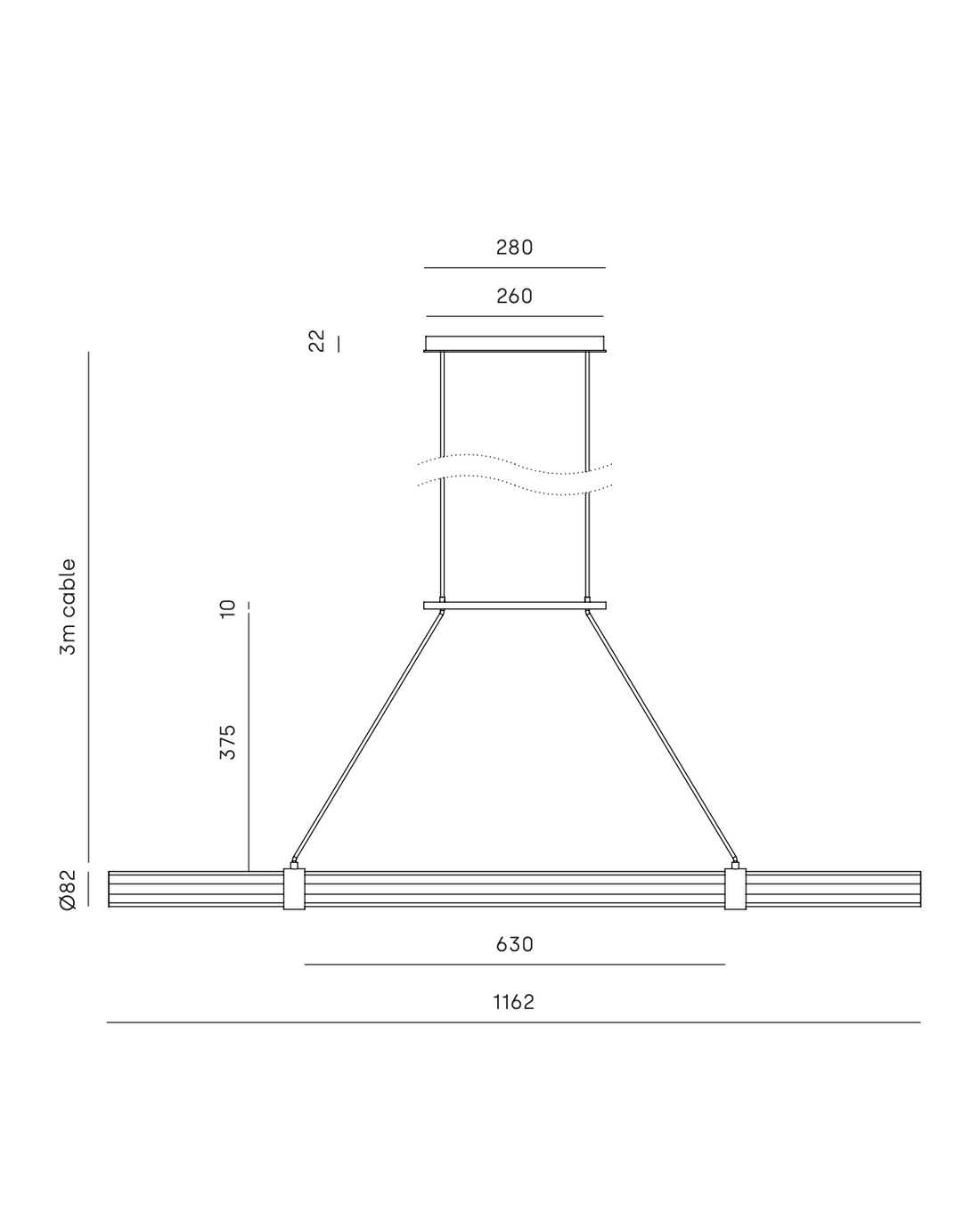 Lámpara Línea Dorada