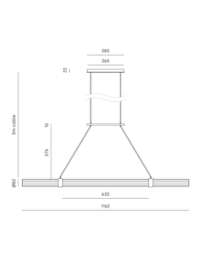 Lámpara Línea Dorada